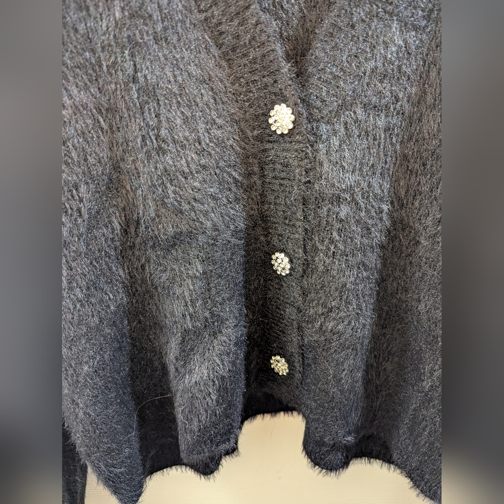 Black Eyelash Cardigan Sweater - Picture 2 of 6